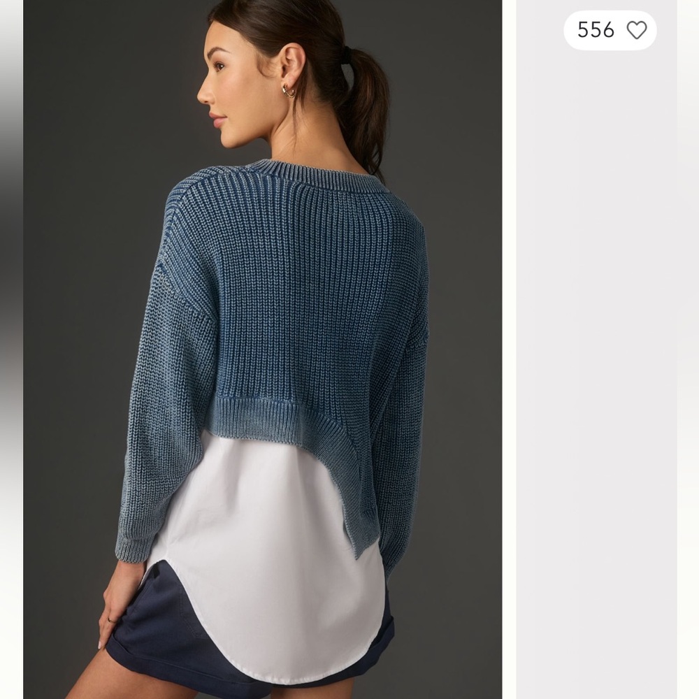 Pilcro Assymmetrical Twofer Sweater from Anthropologie Medium - Picture 3 of 9